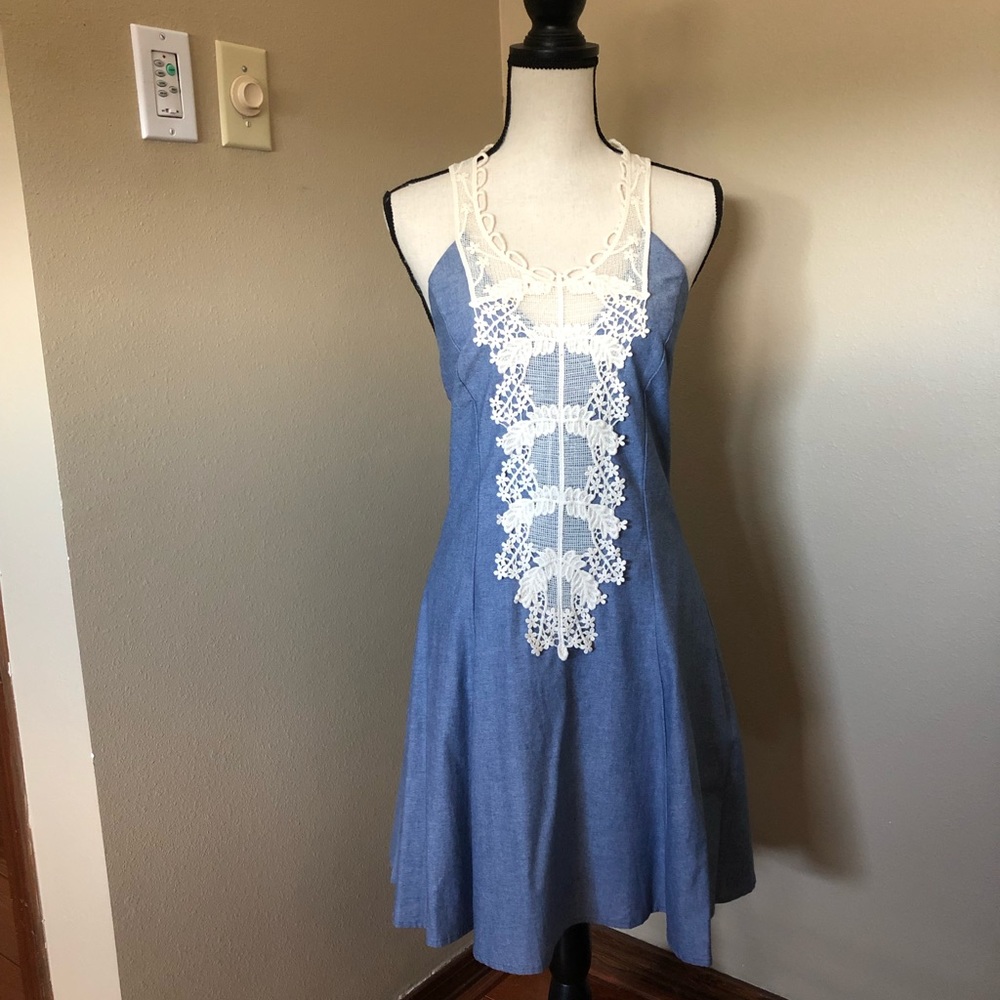 Beautiful Chambray & Lace Halter Sundress!!!